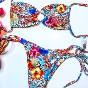 Floral strapless bikini new